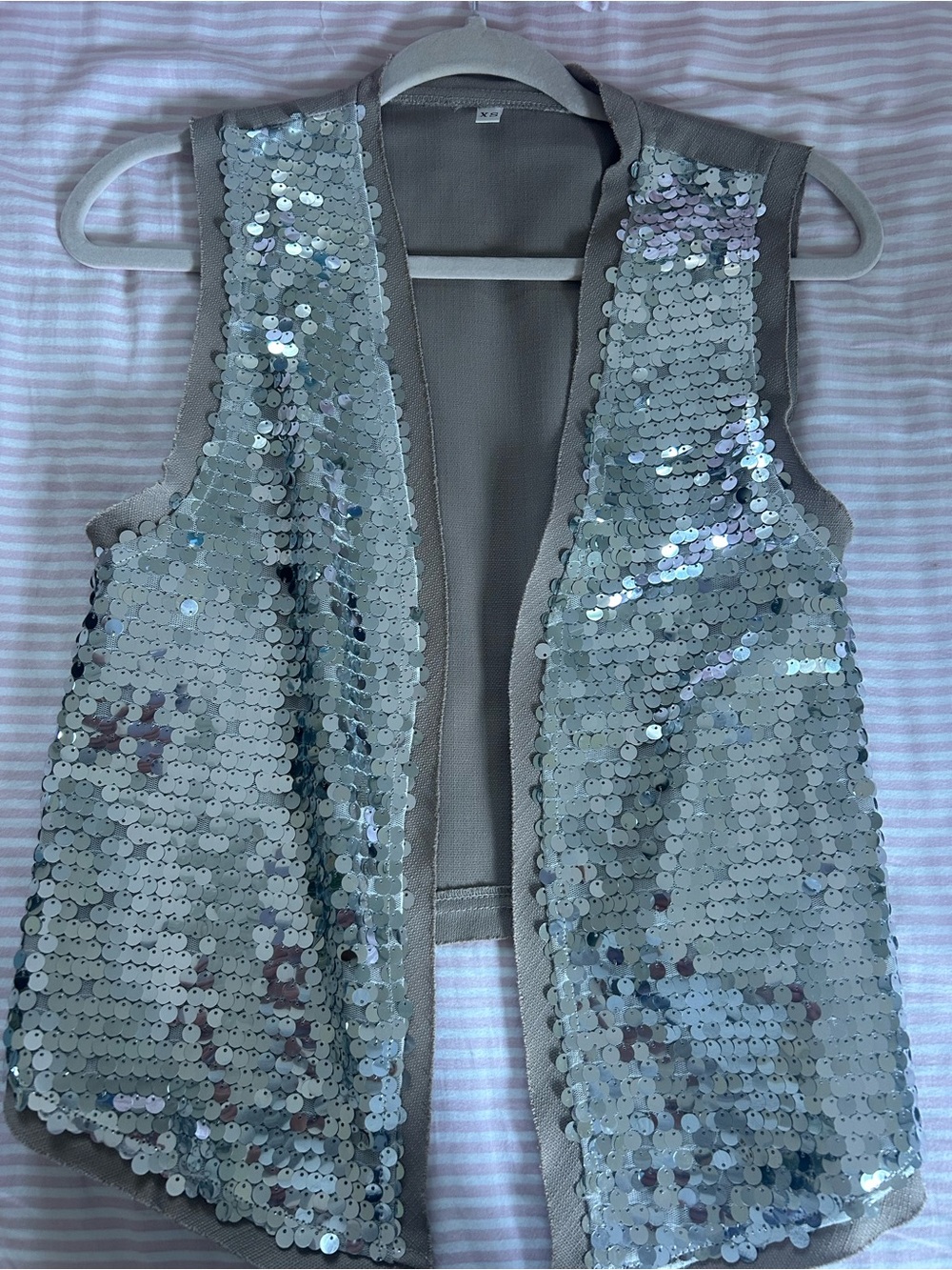 Silver Sequin women's Vest - Sparkle Party Layer